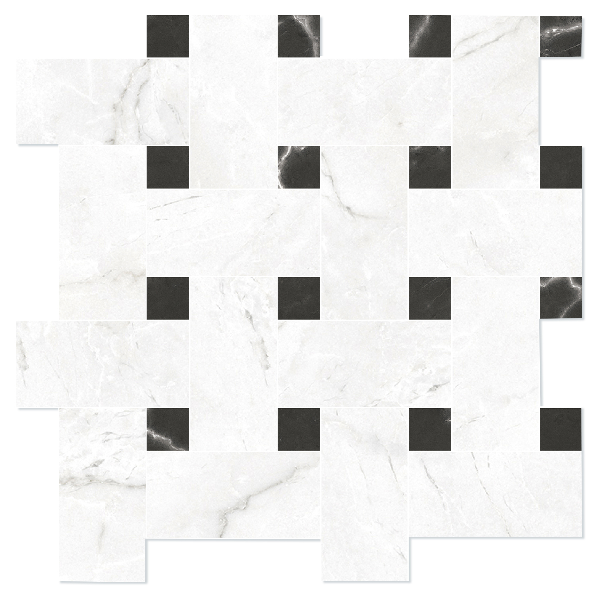 Marmor Mosaik Klinker Venata Hvid-Grå Strik Mat-Satin 30x30 cm