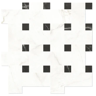 Marmor Mosaik Klinker <strong>Venata</strong>  Hvidguldstrik Mat-Satin 30x30 cm