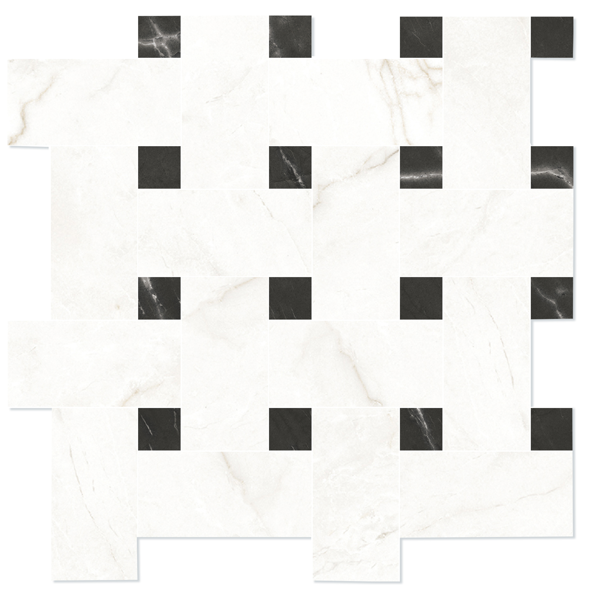 Marmor Mosaik Klinker Venata Hvidguldstrik Mat-Satin 30x30 cm