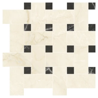 Marmor Mosaik Klinker <strong>Venata</strong>  Lys Beige Strik Mat-Satin 30x30 cm