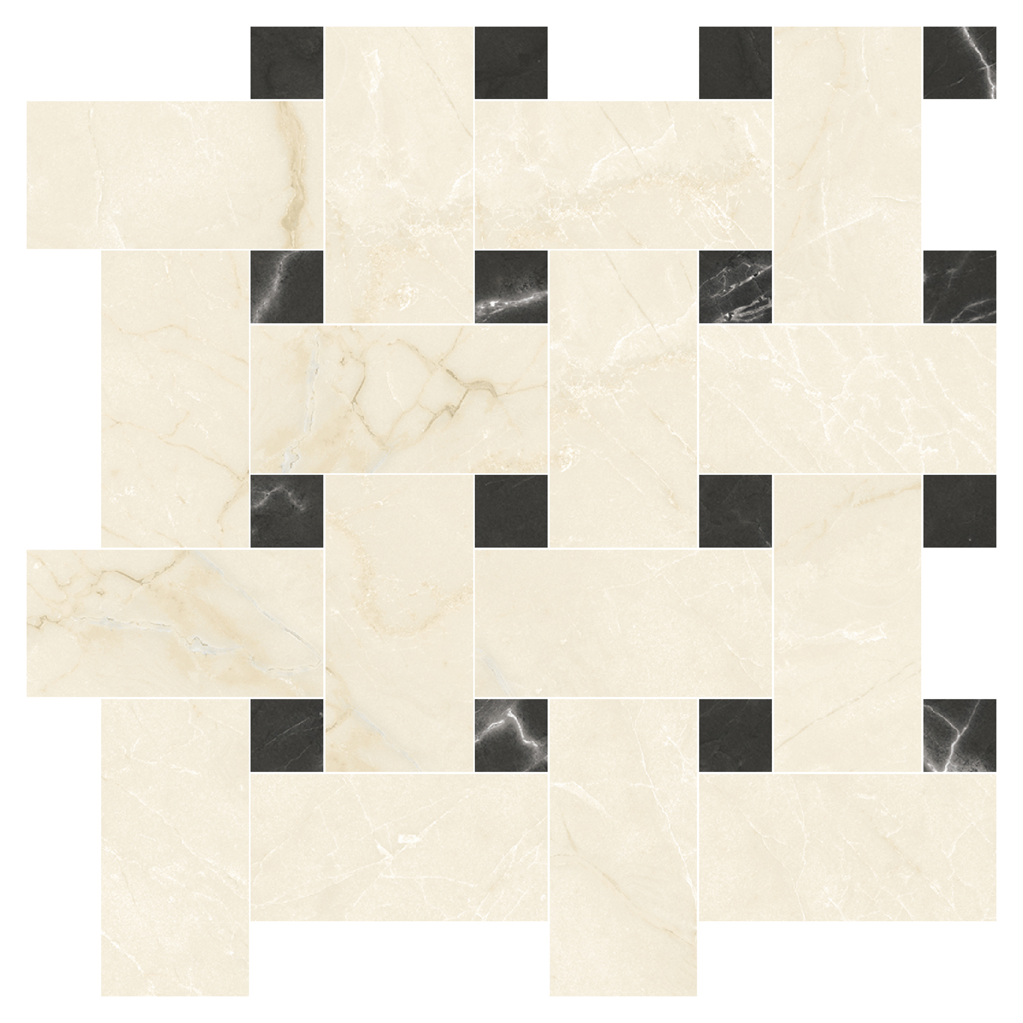 Marmor Mosaik Klinker Venata Lys Beige Strik Mat-Satin 30x30 cm