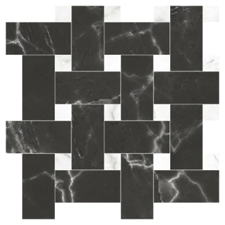 Marmor Mosaik Klinker <strong>Venata</strong>  Sort Strik Mat-Satin 30x30 cm