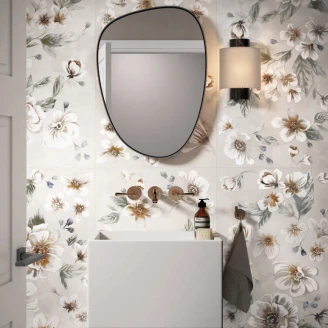 Dekor Vægflise <strong>Bloomia</strong>  Blomster Mat-Blank 60x120 cm