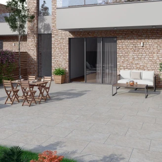 Udendørs Klinker <strong>Kalksten Sand</strong>  Grå Mat Tromlet 60x90 cm Tykkelse 20 mm