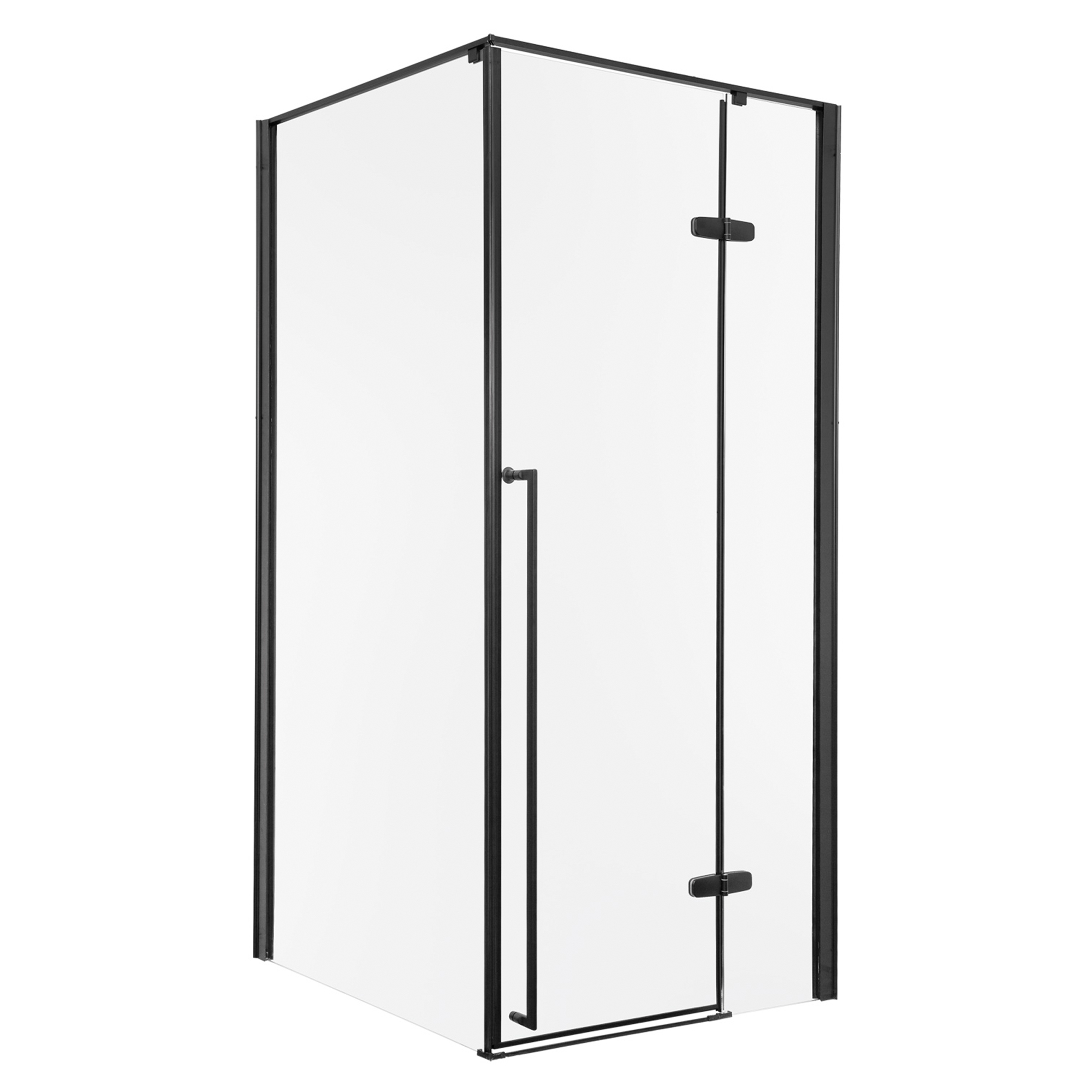 Brusehjørne Aeralis 100 + 90 cm Sort Mat