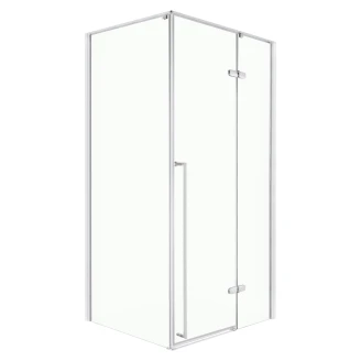 Brusehjørne <strong>Aeralis</strong>  100 + 80 cm Krom Blank
