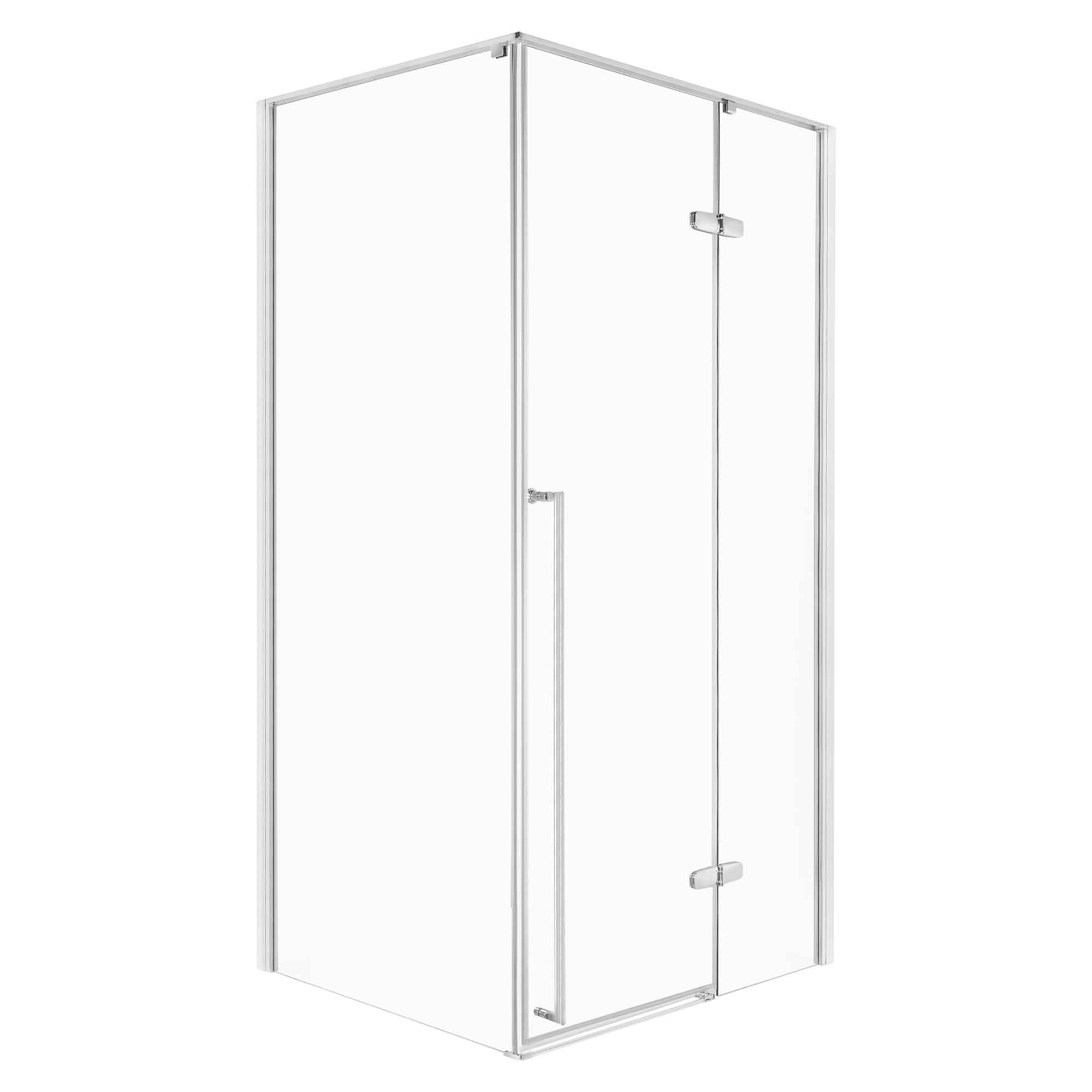 Brusehjørne Aeralis 100 + 80 cm Krom Blank