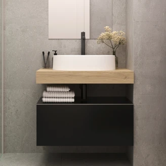 Håndvaskskab <strong>Elmstone</strong>  Sort Mat 80 cm