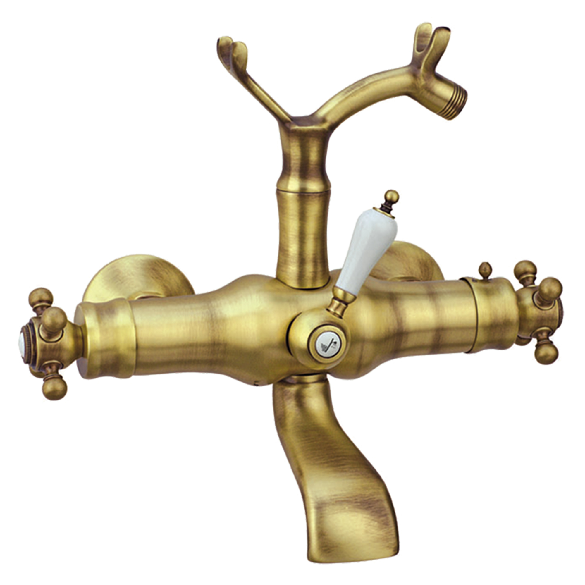 Badekar Armatur med Brusesæt Alderton Messing Mat med Termostat