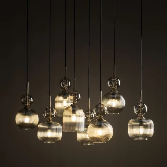 Hængende Lampe Octa <strong>Elios</strong>  Brun Blank