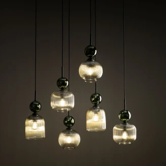 Hængende Lampe Hexa <strong>Elios</strong>  Grøn Blank