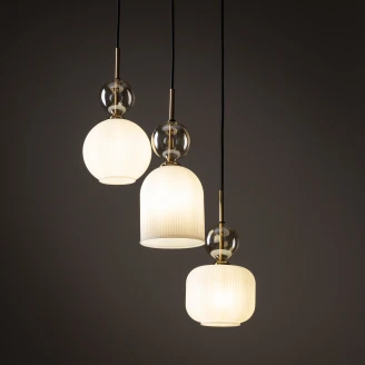 Hængende Lampe Trio Cirkel <strong>Elios</strong>  Hvid Mat