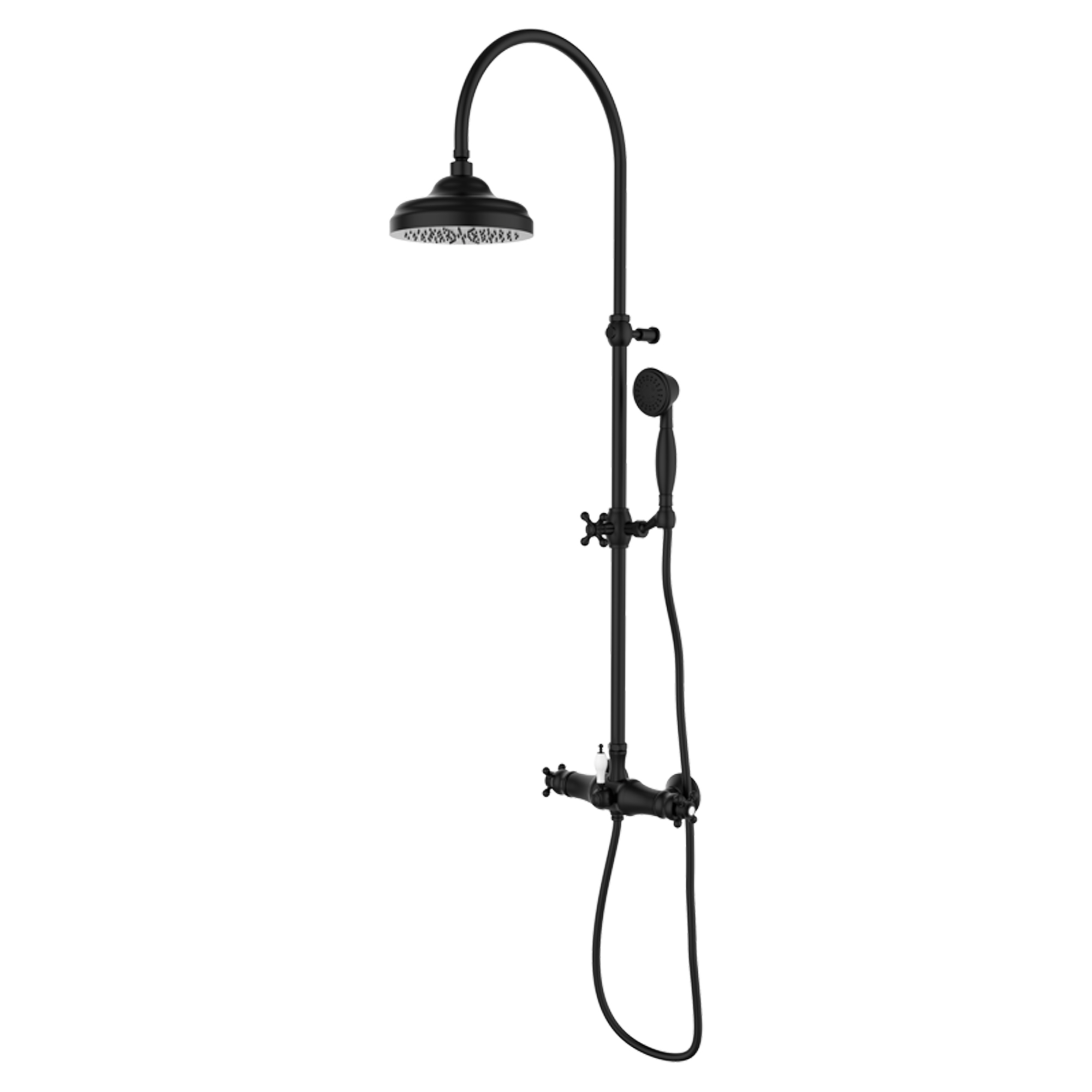 Brusesæt Alderton Sort Mat med Termostat