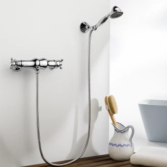 Brusearmatur med Brusesæt <strong>Alderton</strong>  Krom Blank med Termostat