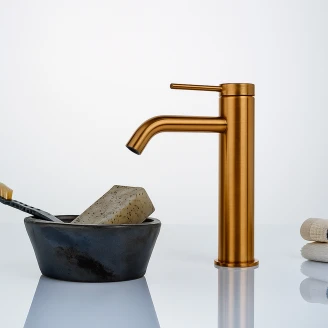 Håndvaskarmatur <strong>Carenza</strong>  20 cm Brons Mat Høj