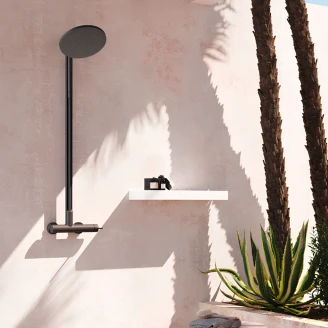 Brusesæt <strong>Carenza</strong>  Sort Mat med Skjult Håndbruser