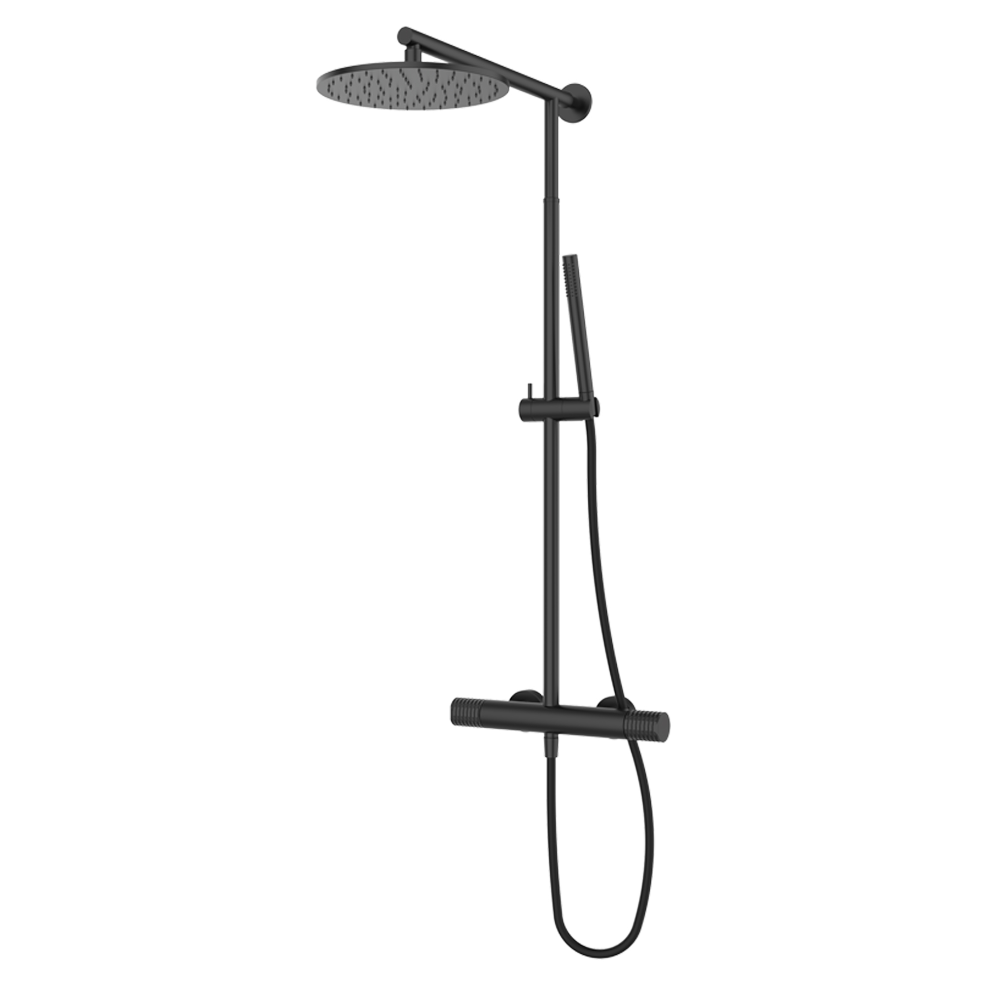 Brusesæt Elandra Metal Sort Mat med Termostat