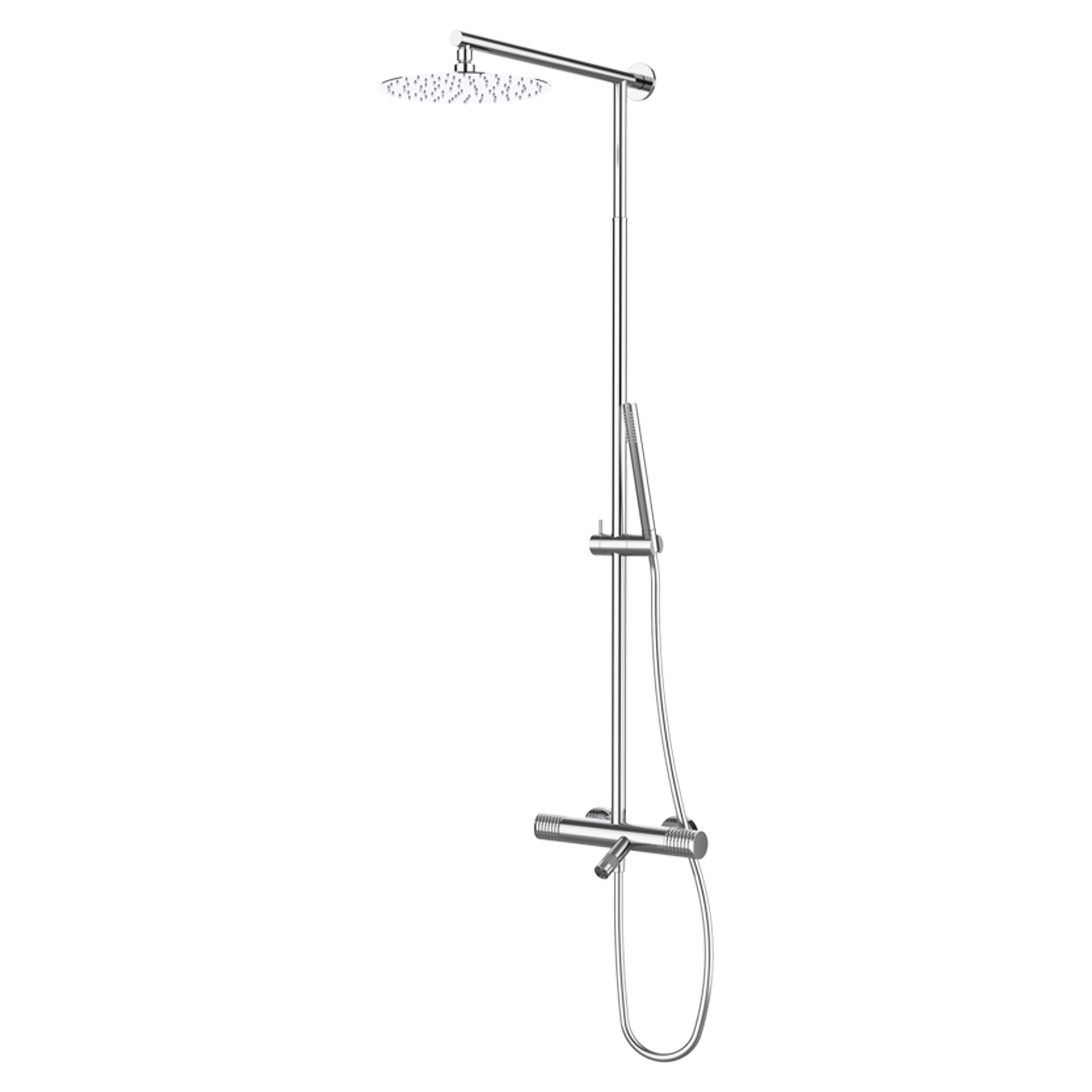 Brusesæt med Badekar Armatur Elandra Krom Blank med Termostat