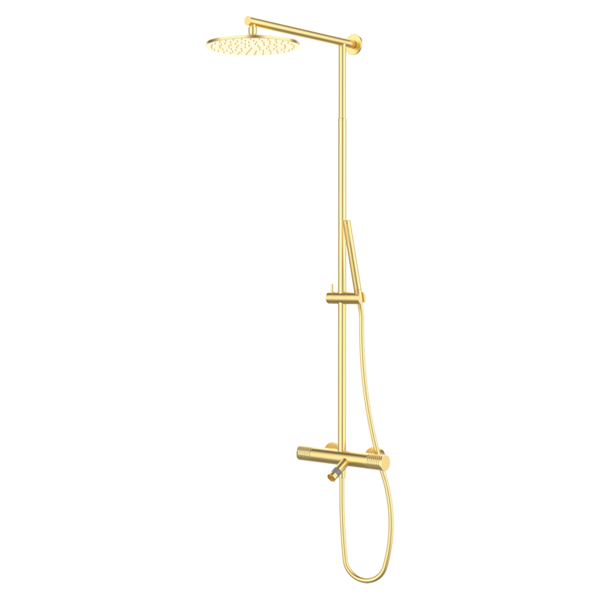 Brusesæt med Badekar Armatur Elandra Guld Mat med Termostat