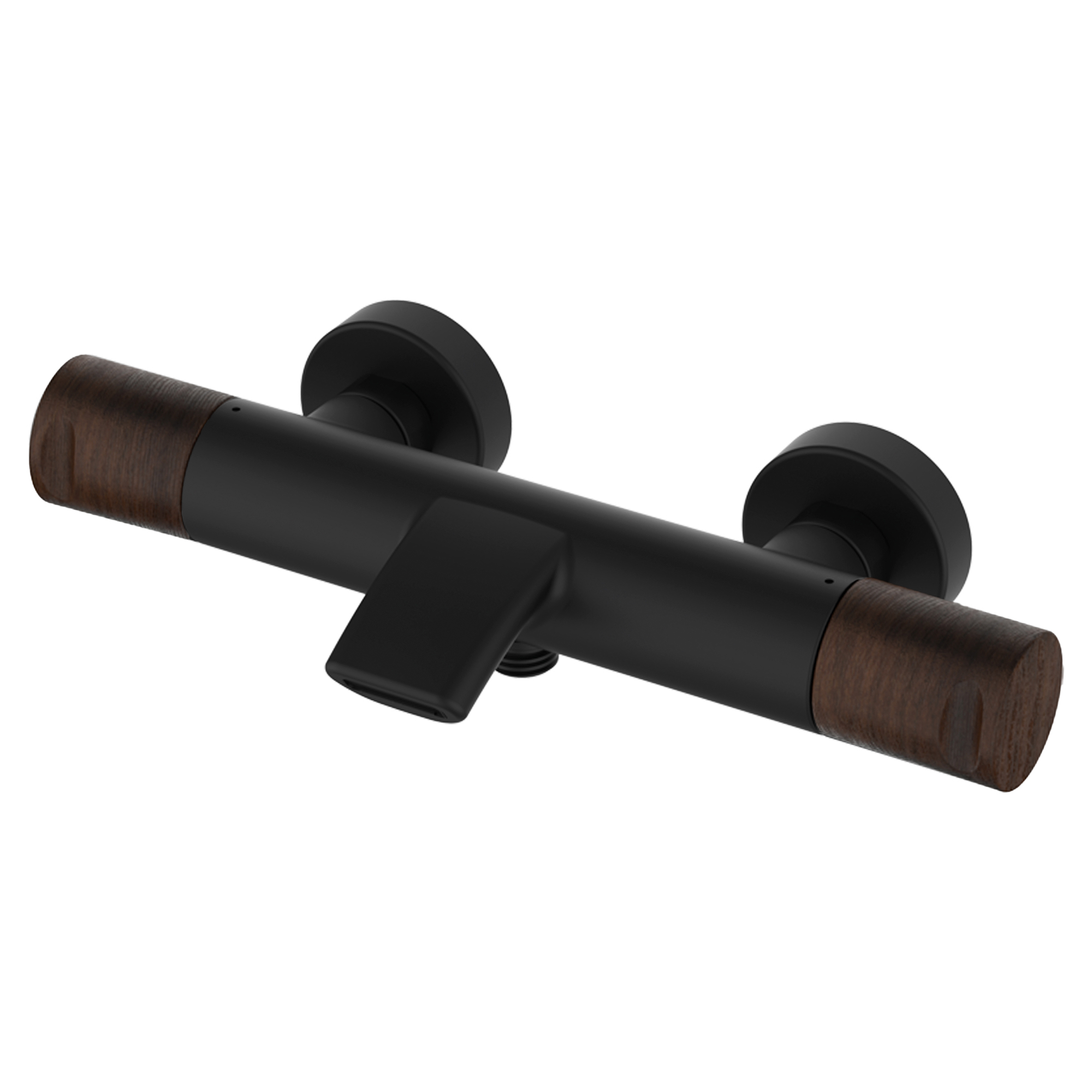 Badekar Armatur Kelver Sort-Nogal Mat med Termostat