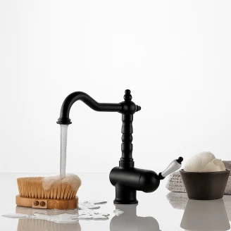 Håndvaskarmatur <strong>Alderton</strong>  Lever Sort Mat