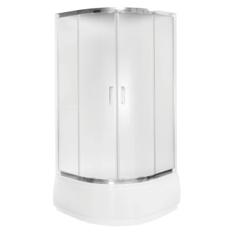 Brusekabine med Bund <strong>Veyla</strong>  80x80 cm Krom Blank Frosted glas