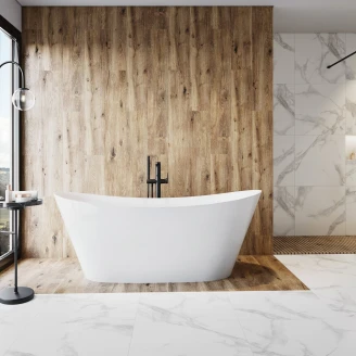 Badekar <strong>Miravera</strong>  Hvid Blank 170 cm med Krom Click-Clack Bundventil