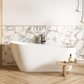 Badekar <strong>Castora</strong>  Hvid Blank 170 cm med Krom Click-Clack Bundventil