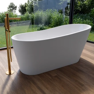 Badekar <strong>Castora</strong>  Hvid Blank 170 cm med Krom Click-Clack Bundventil