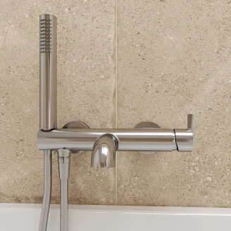 Badekar Armatur med Brusesæt <strong>Silia</strong>  Krom Blank