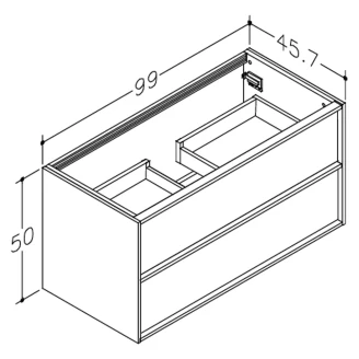 Underskab Ekskär Valnød Mat 100 cm
