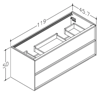 Dobbelt Underskab Ekskär Valnød Mat 120 cm