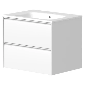 Underskab <strong>Tona</strong>  Hvid Mat 60 cm med Vask Hvid Blank