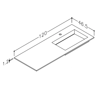 Håndvask Corian N Højre Hvid Mat 120 cm