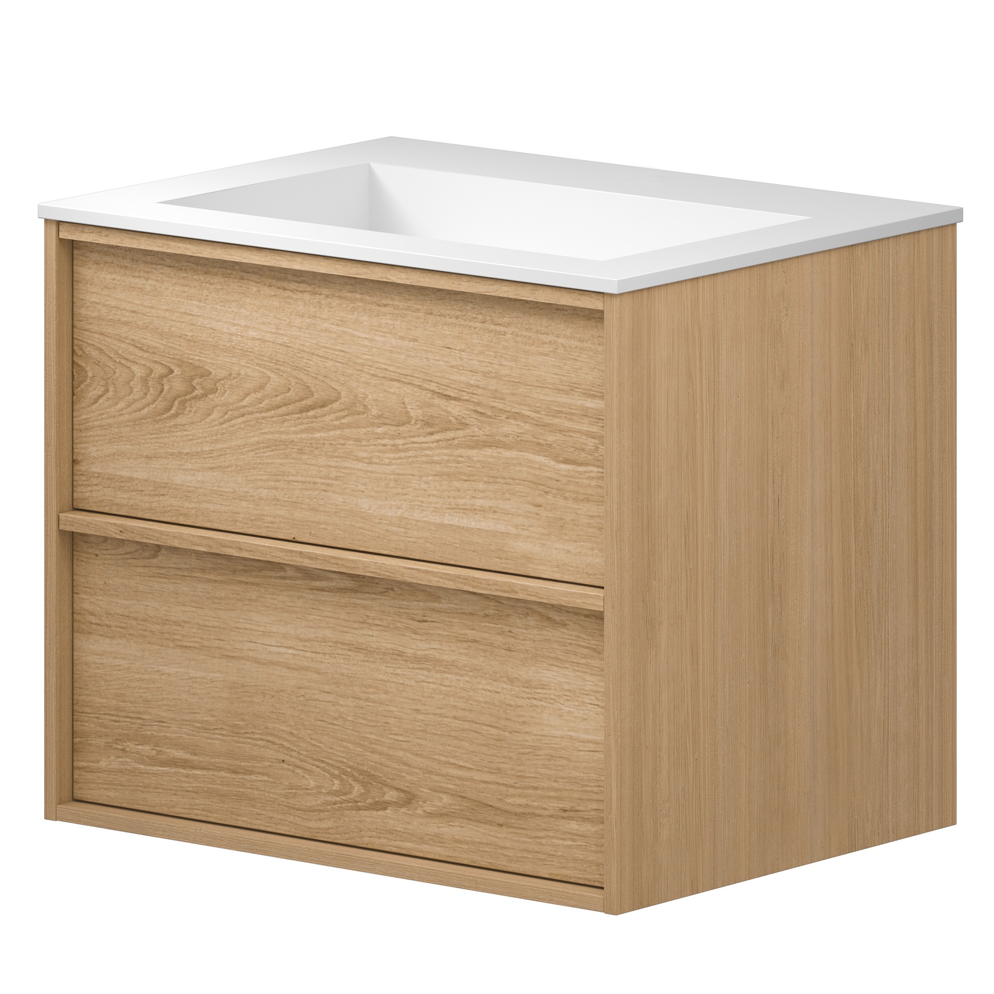 Underskab Ekskär Eg Mat 60 cm med Corian Vask Hvid Mat