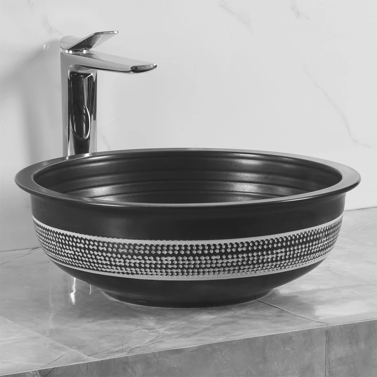 Håndvask Teora Sort Mat 43 cm