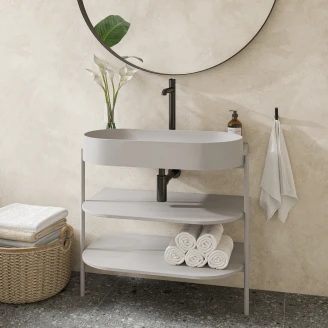 Ravak Underskab <strong>Yard</strong>  Lysegrå Mat 80 cm med Vask & Bundventil