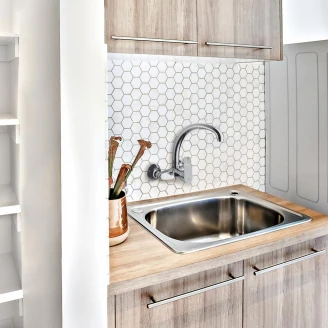 Vægmonteret Køkkenarmatur <strong>Coren</strong>  Krom Blank