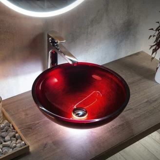 Håndvask <strong>Fathom</strong>  Rød Blank Rund Ø 40 cm