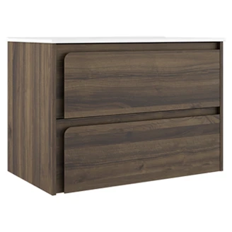 Underskab <strong>Clarte</strong>  Træ Mørkt Mat 80 cm med Vask Hvid Blank