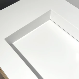 Dobbelt Underskab Ekskär Valnød Mat 160 cm med Corian Dobbelt Vask Hvid Mat
