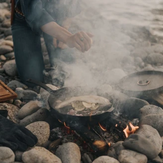 Barebones Stegepande med Låg <strong>Ferroa</strong>  Støbejern Sort Ø 30 cm
