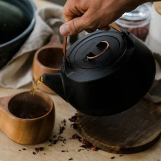 Barebones Tekande <strong>Ferroa</strong>  Emaljeret Støbejern Sort, Beige