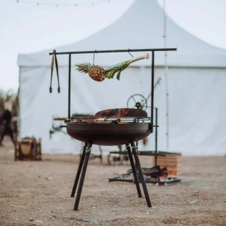 Barebones Ildskål med Grill­sæt M <strong>Cowboy</strong>  Sort