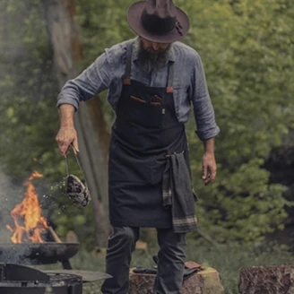 Barebones Forklæde <strong>Cowboy</strong>  Sort