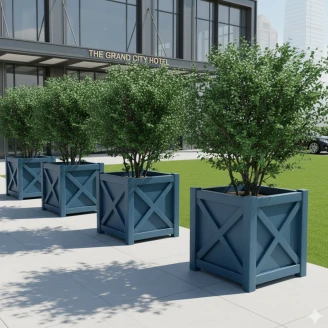 Udendørskrukke Metal <strong>Berkley</strong>  Azurblå 60 cm