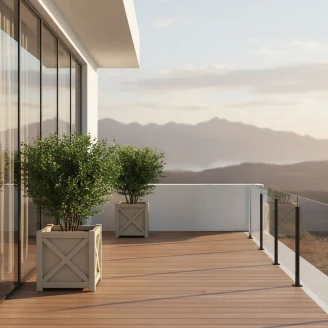 Udendørskrukke Metal <strong>Berkley</strong>  Småstensgrå 60 cm