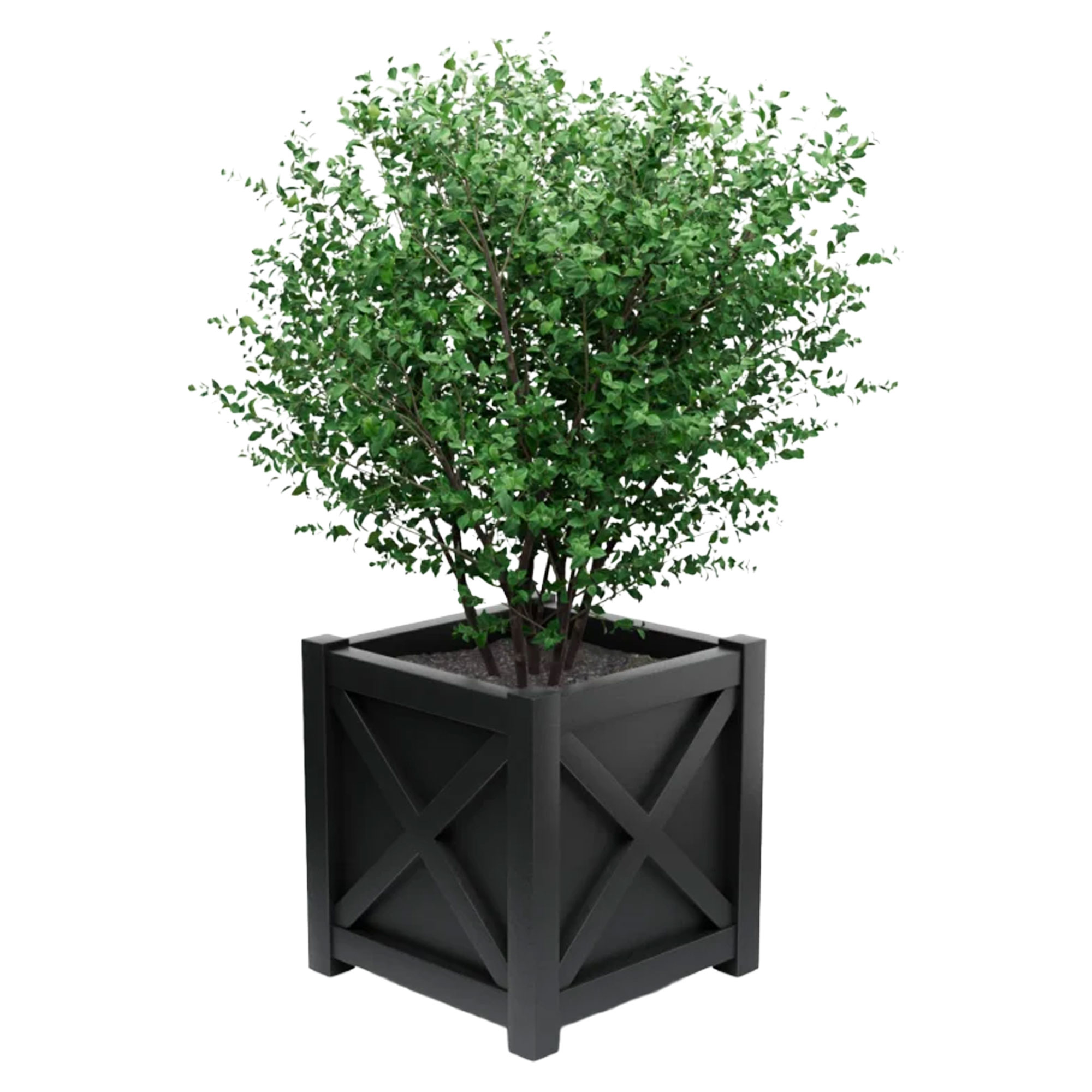 Udendørskrukke Metal Berkley Sort 75 cm