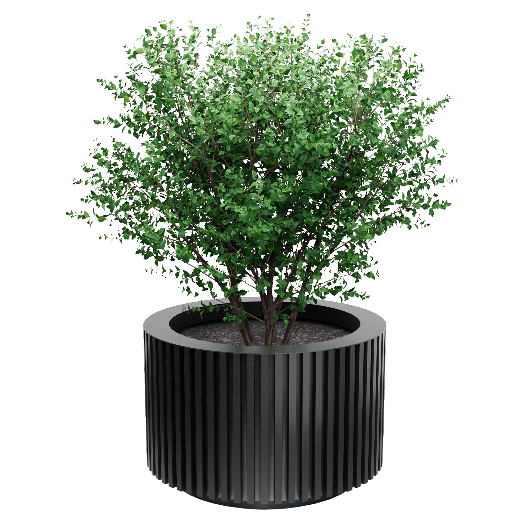 Udendørskrukke Metal Haverhill Sort Ø 100 cm