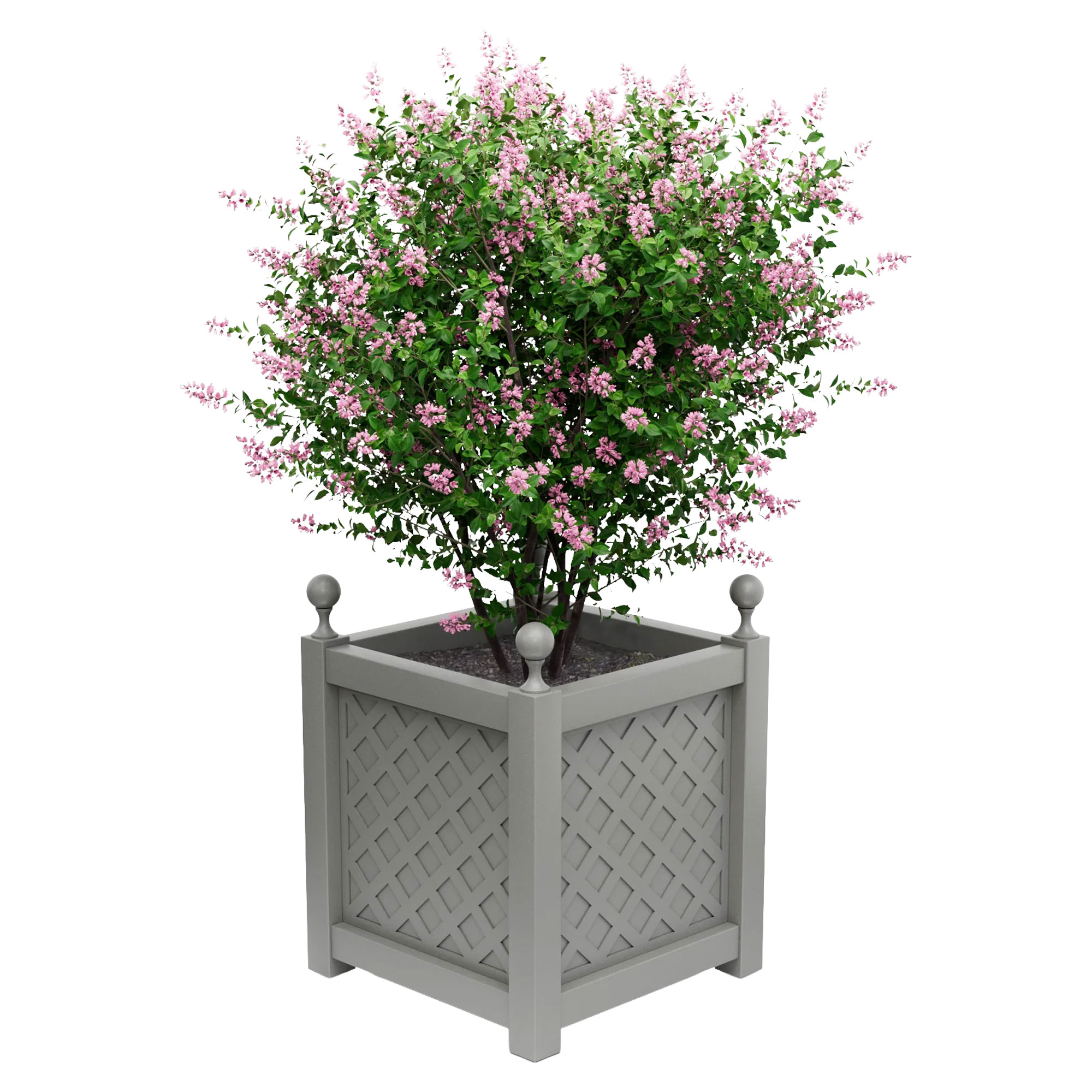 Udendørskrukke Metal Bloomsbury Støvgrå 60 cm med Dekorative Kugler